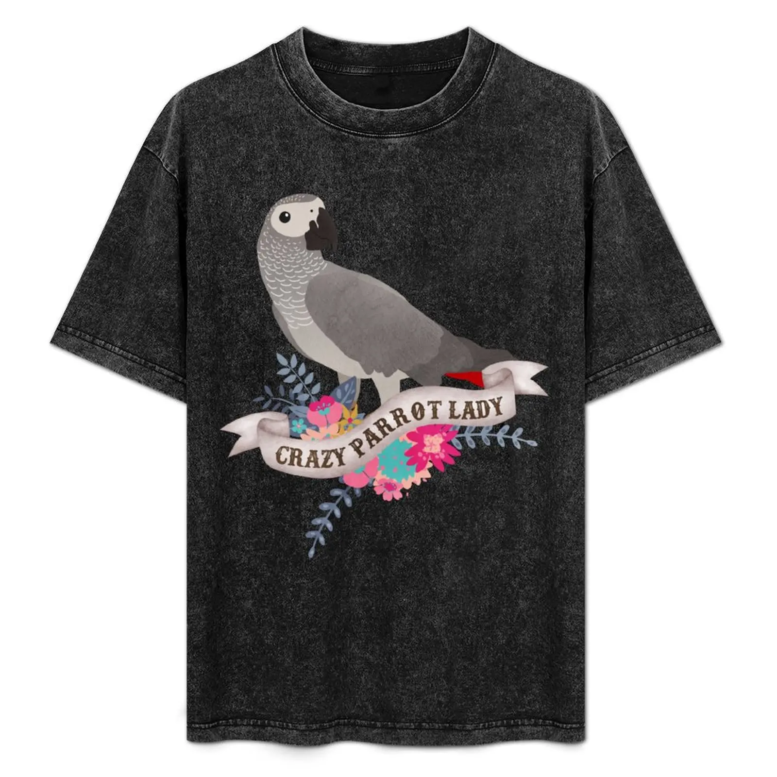 

Crazy Parrot Lady T-Shirt Work Outdoor T-Shirt for Men