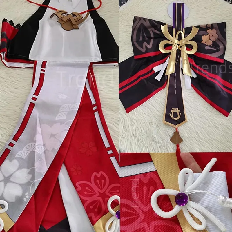 Una arena de osos Miko conjunto completo Guuji Yae Cosplay disfraz peluca advertencia sombreros orejas cola para Comic Con 2025 nuevo