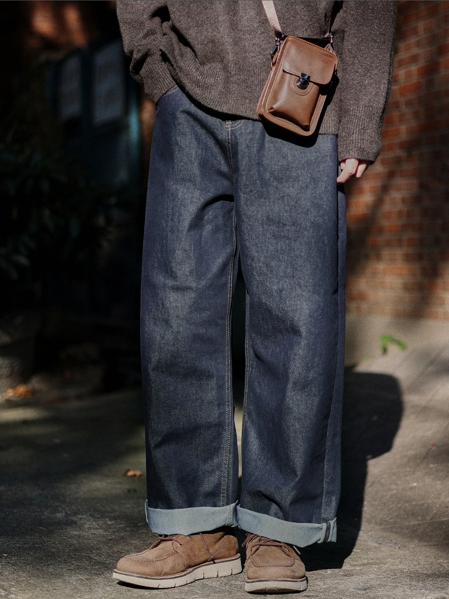 

Original Color Youth Jeans Men's Autumn Winter Long Pants Japanese Style Retro Versatile Loose YKK Zipper High Quality Pants