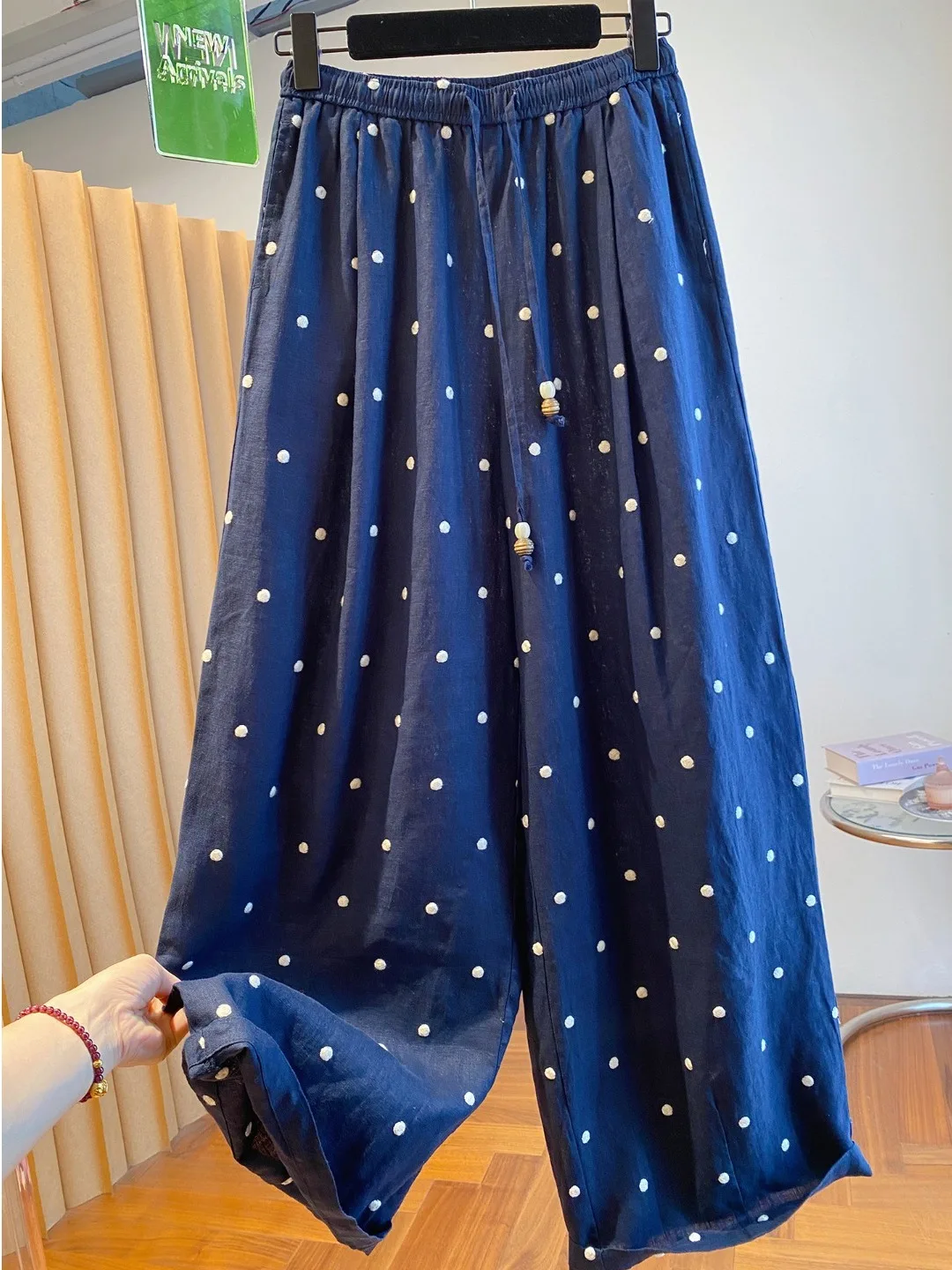 

Loose Casual Cotton Linen Wide Leg Straight Cut Pants Large Size Women's Fashionable Versatile Comfortable Summer Trousers