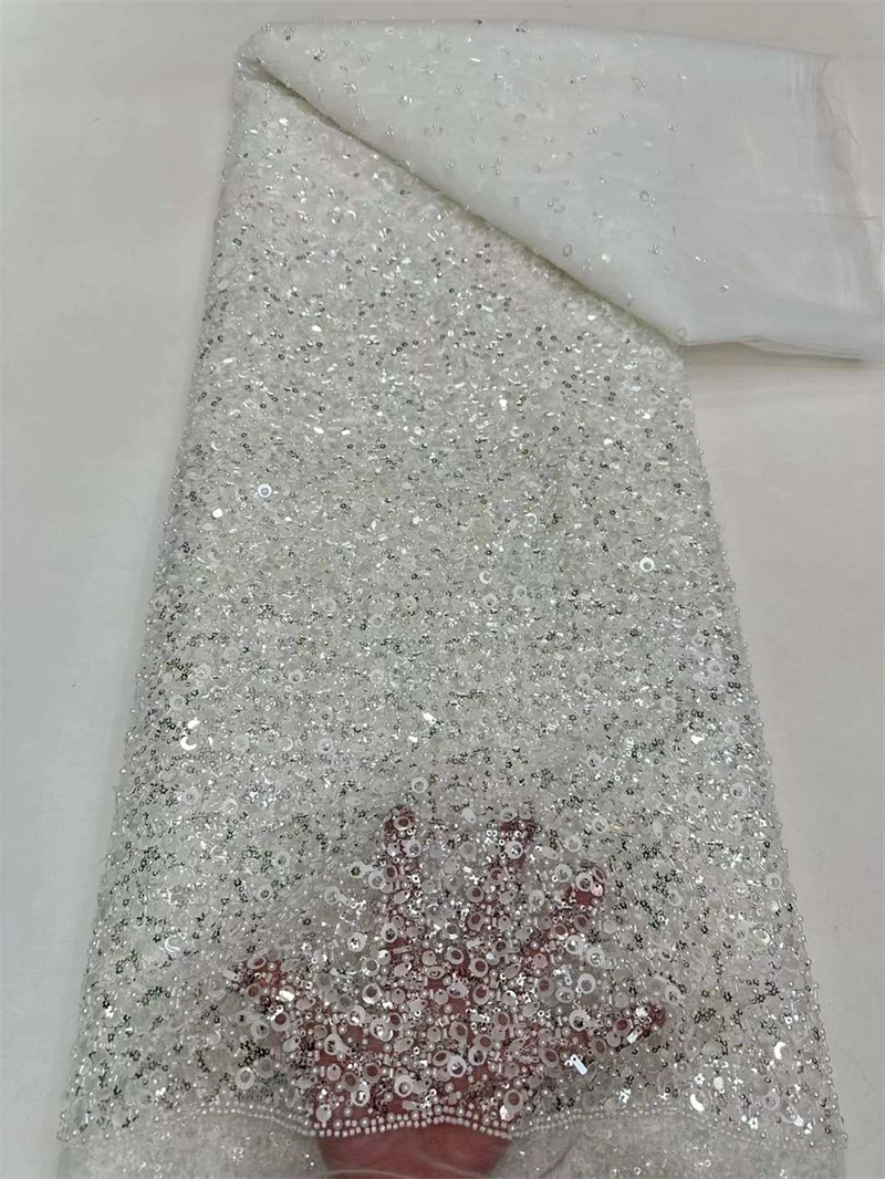 

Белая африканская блестящая кружевная ткань, свадебная вышивка французского жениха для невесты, высокое качество, роскошь, 2024