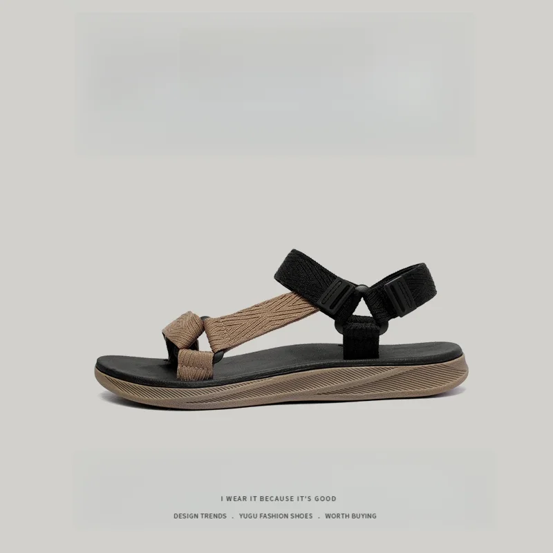 SIFU Men's Summer Sport Casual Sandals Soft Bottom Beach Shoes Anti-slip Wear-resistant Low Top Breathable EVA Slippers