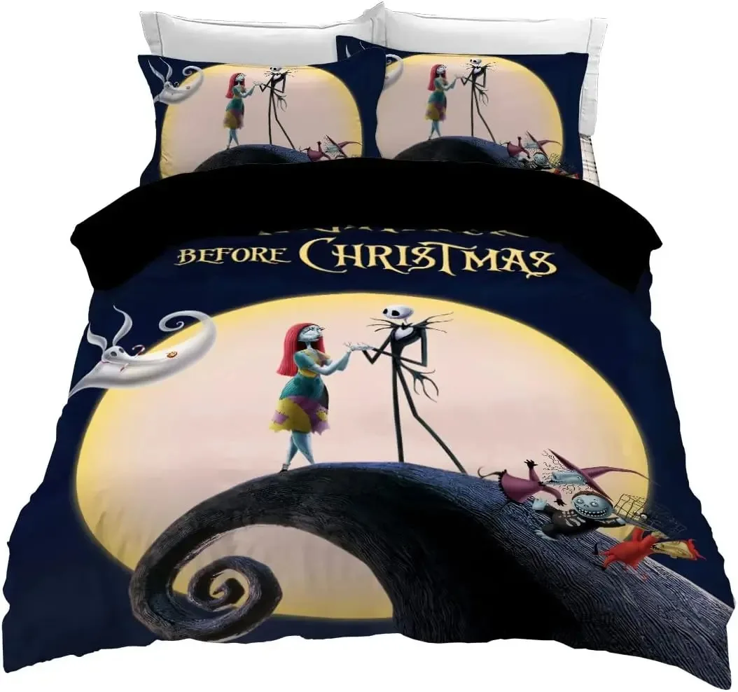 3D Print Nightmare Before Christmas Bedding Set Comforter Sets Anime Quilt Cover king Queen Size Boys Adult Bedding Sets