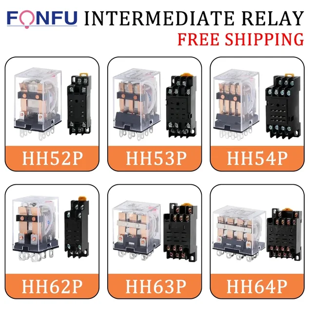 5 sztuk HH52P HH53P HH54P HH62P HH63P HH64P miniaturowa cewka Generalel elektromagnetyczny przekaźnik pośredni przełącznik LED DC12V 24V AC220V
