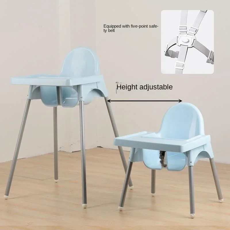 كرسي مرتفع للأطفال من البلاستيك القوي مع صينية قابلة للتعديل، مقعد طعام للأطفال الصغار، كرسي تغذية للرضع سهل التنظيف للمنزل #6