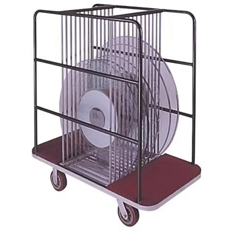 Hotel glass turntable cart/conference table flatbed cart/round table cart/banquet chair transporter