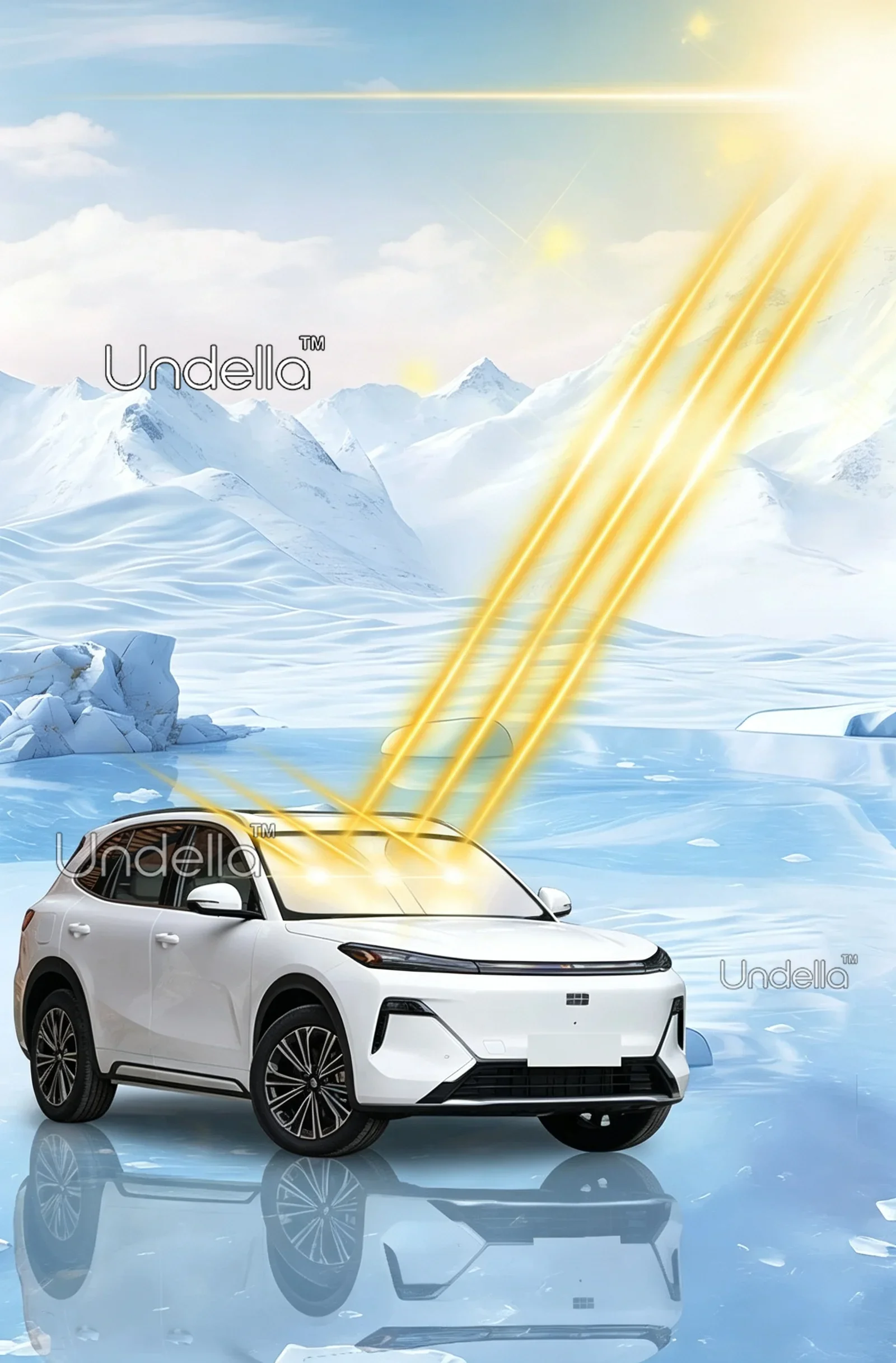 Für Geely Starray EM-i EX5 EM-i 2026 2027 2025 Windschutzscheiben-Sonnenschutz, faltbarer Sonnenblendschutz, blockiert UV-Strahlen, Zubehör – Detail 3