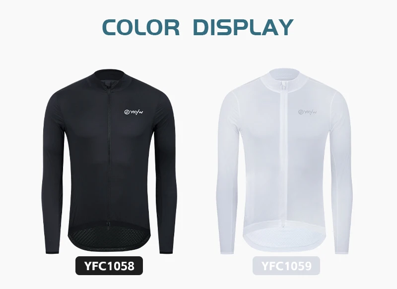 YKYW Herren winddichte wasserdichte Langarm-Radjacke YKK Doppelreißverschluss atmungsaktive MTB-Fahrradbekleidung Tops Pro Team Jersey – Detail 4