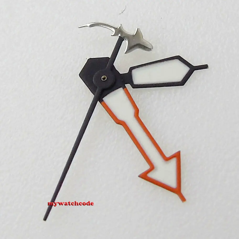 rekin pomarańczowy czerwony zegarek pasujący do mechanizmu NH35 NH36 7s35 4r35 7009 4r15 4r35