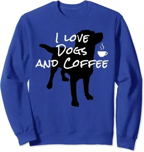 

Polarshe I Love Dogs And Coffee For Coffee Dogs Lovers Unisex Crewneck Sweatshirt