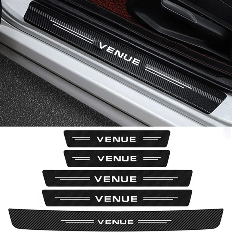 For Hyundai VENUE Logo Car Door Threshold Protective Film Anti Scratch Sticker Sill Waterproof Decals Auto Interior Accessories