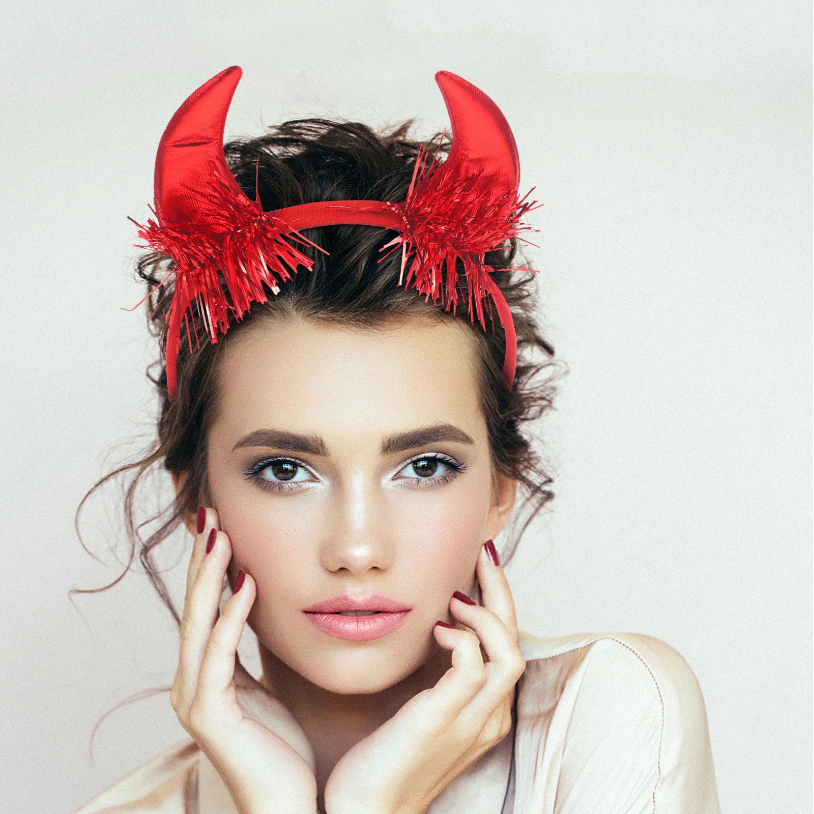 

Devil Horn Headband Red Halloween Hair Accessory Party Costume Decor Cosplay Headdress For Women Festival Photo Prop