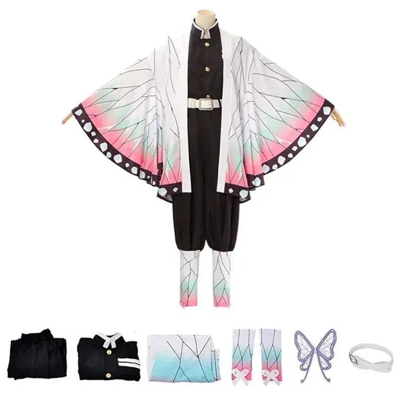 Shinobu Adult Kids Kochou Anime Cosplay Costume Kanae Cosplay Clothes Butterfly Clip Women Uniform Slayer Coat Halloween Outfit