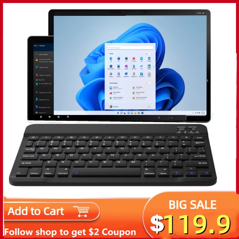 Top Sales 4GB RAM 64GB ROM 10.1 Inch 64 Bit Windows 11 Tablet PC with Keyboard AR40 HDMI-Compatible 1920*1200 WIFI x5-Z8350