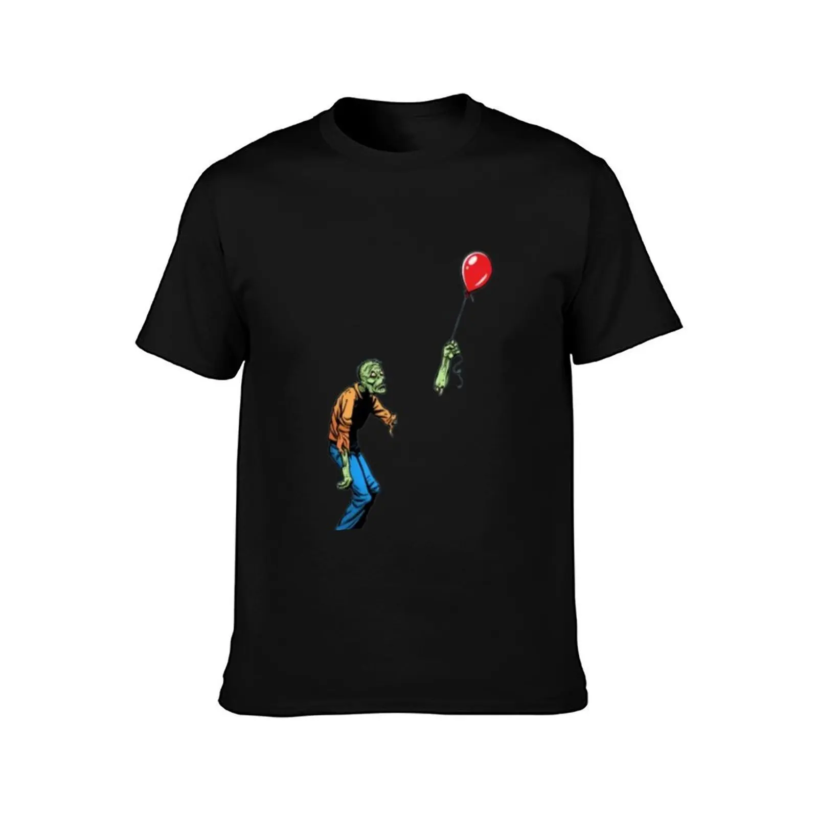 Sad Zombie and Balloon T-Shirt anime figures graphic shirts rapper graphic tees plus size tops plain white t shirts men