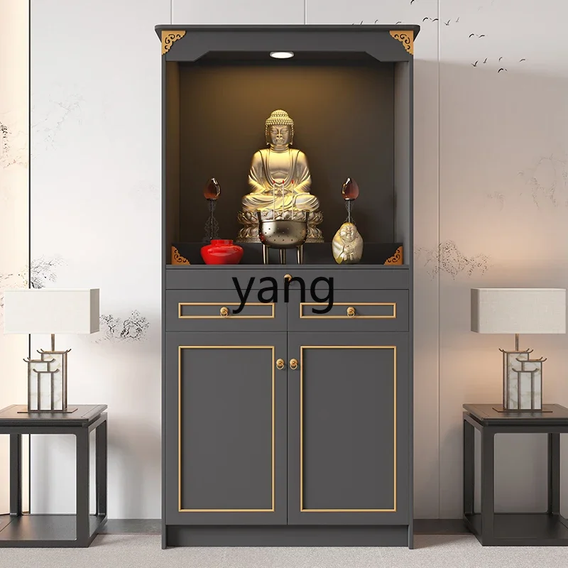 LMMhousehold incense casket new Chinese vertical cabinet with door storage kitchen table