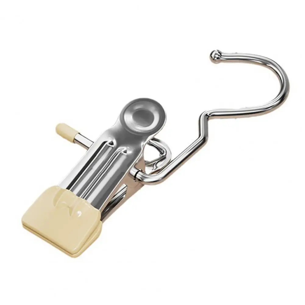 Metal Hanger Clip with Rubber Coating Clip Hook for Traveling 5pcs Stainless Steel Clothes Drying Clips with Hooks