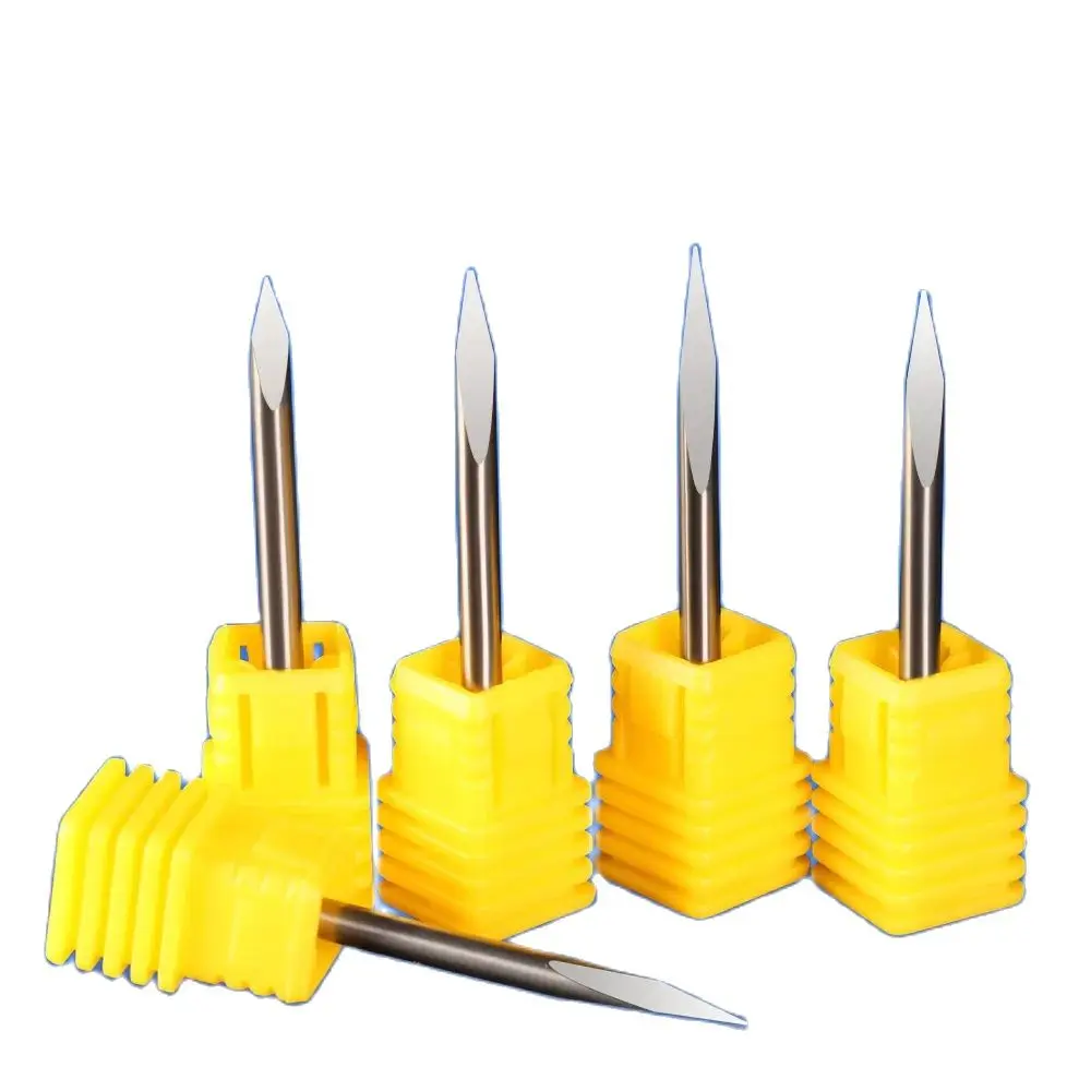 Borda Carbide bits Pypamid WeiTol 5 pcs 3.175mm Shank CNC Gravura Bocados do Router 3 Rosto Ferramentas de Escultura Para O Disco madeira Acrílico PVC MDF