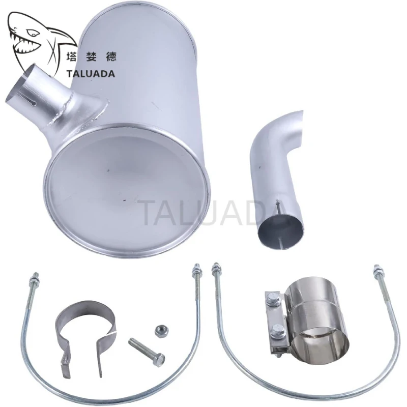 Muffler 6205-11-5330 with Clamp 2PCS U-Bolts For Engine 4D95 Excavator PC120-5 PC120-6 PC100-5 PC100-6 PC130-5