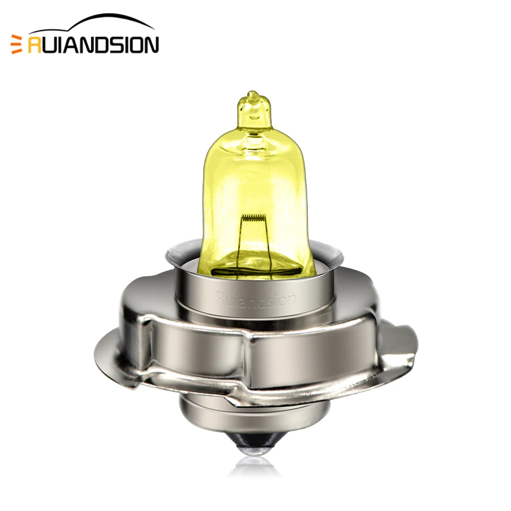 Ruiandsion P26S 6V 25W Halogen Headlight Bulb White 12V 25W Warm White Lamp for Motorcycle Scooter ATV Moped 1Pcs