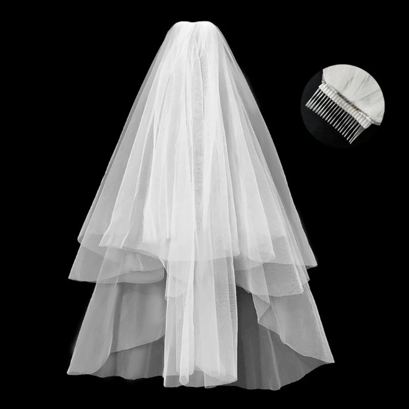 White Color Layered Veil with Bowknot Wedding Adult/Kids Veil Long Tulle Christmas Elegant Bride Wedding Party Veil