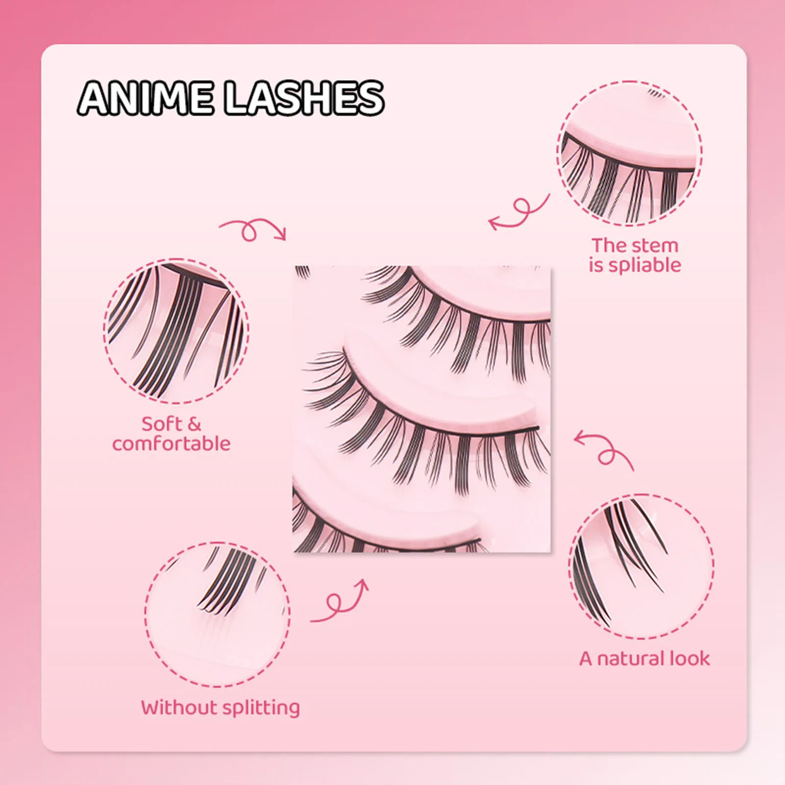 10/5 paia ciglia finte naturali sottili strisce incrociate ciglia manga anime ciglia finte strumento di trucco cosplay