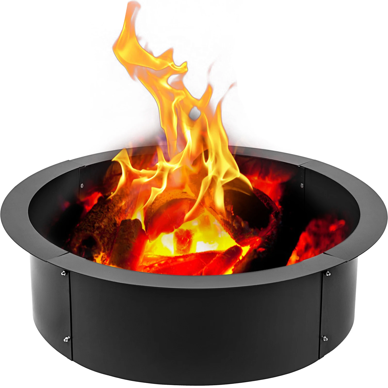 VEVOR Fire Pit Ring Various sizes, Fire Pit Insert 3.0mm Thick Heavy Duty Solid Steel, Fire Pit Liner DIY Campfire Ring Outdoor