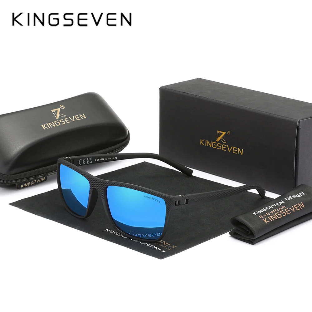 Высококачественные минималистичные солнцезащитные очки Kingseven в сочетании легкого дизайна с удобным ощущением, смешиванием классификации и моды, демонстрирующей молодежную и повседневную атмосферу.