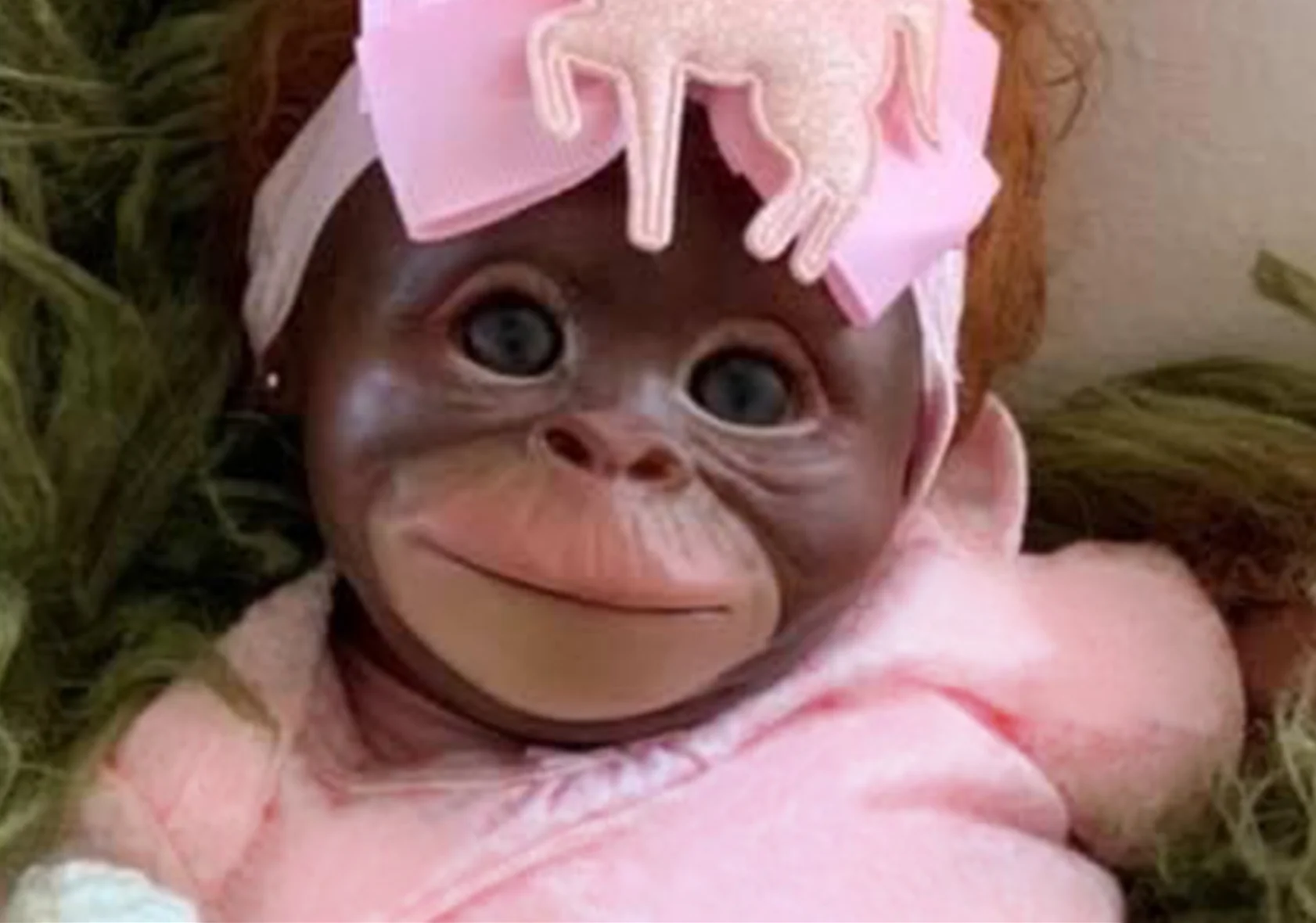Pink 46 cm Silicone Monkey Reborn Dolls Handmade Cute Reborn Baby Dolls With Soft Touch Realistic Toddler Doll For Kids Birthday