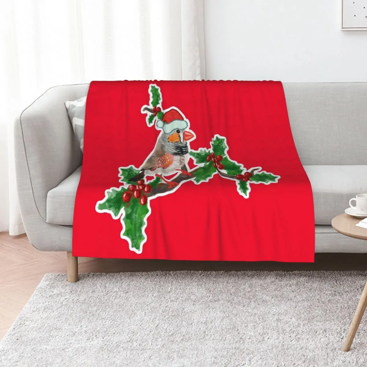 Christmas zebra Finch bird 3 Throw Blanket Fashion Sofas Polar decorative Thins Giant Sofa Vintage Blankets
