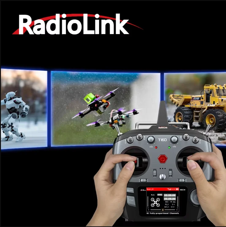 Radiolink T16D เครื่องส่งสัญญาณ RC 16ช่องสัญญาณ2.4กิกะเฮิร์ตซ์พร้อมตัวรับสัญญาณ R16F ตัวควบคุมระยะไกลสำหรับโดรนเรือ mobil RC เครื่องบินปีกคงที่