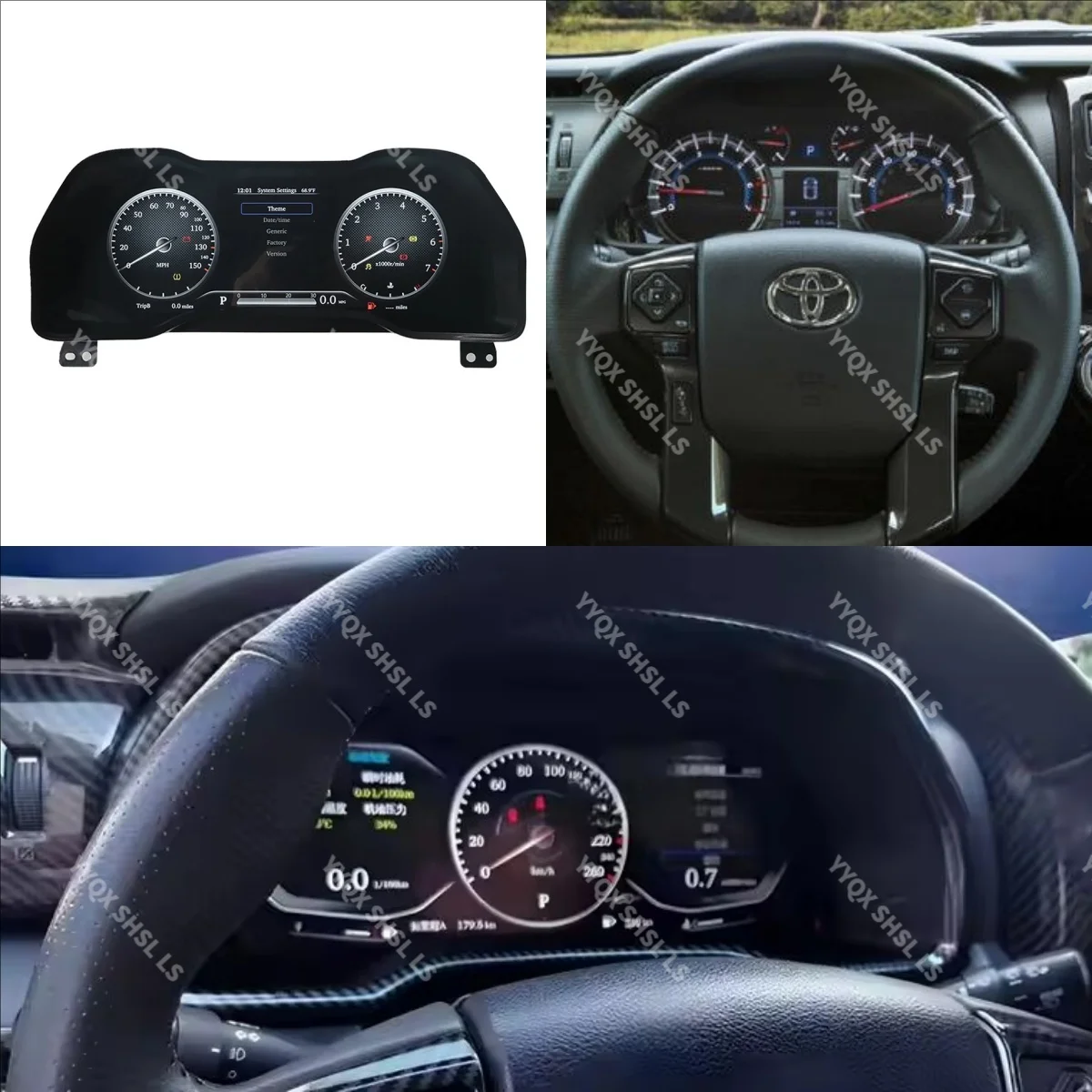 

Car Digital Cluster Dashboard For Toyota 4Runner 2014-2019 LCD Virtual Cockpit Instrument Auto Speedometer Headunit Meter Screen