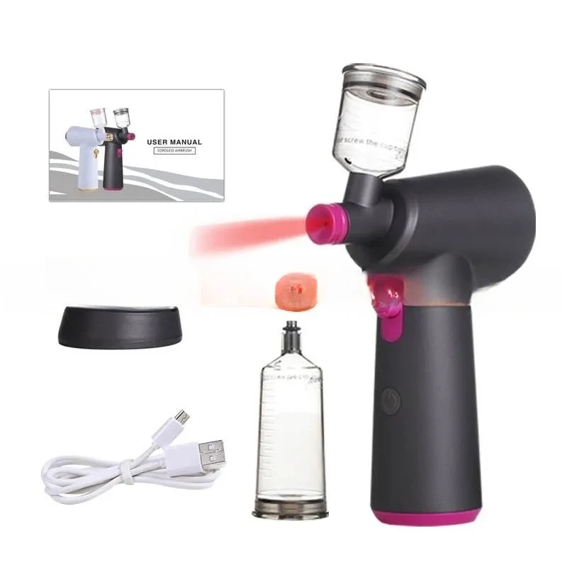 

New Arrival Compressor Auto Handheld Airbrush Rechargeable Cordless Airbrush for Barber Nail Art Makeup