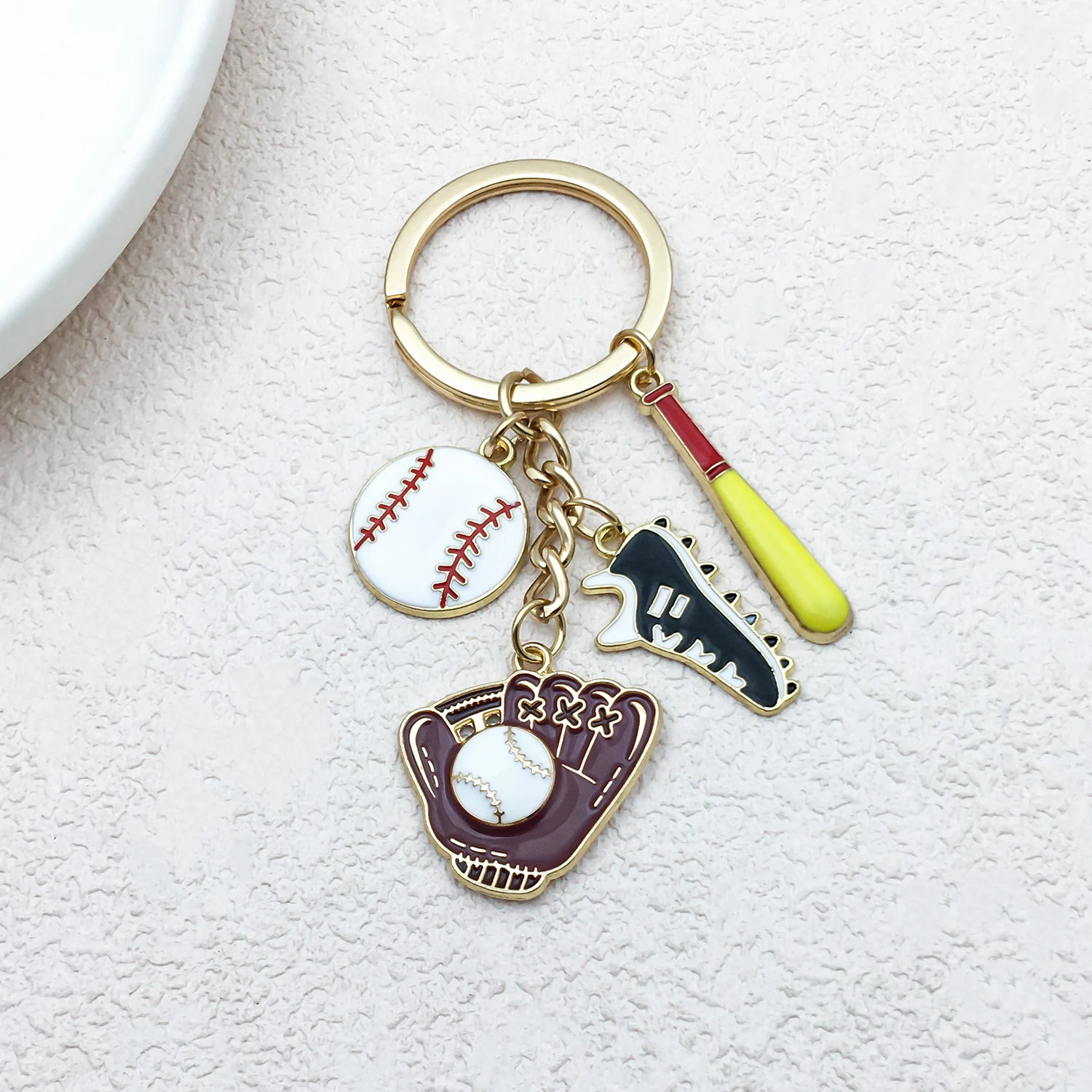 

1PC Drip Oil Zinc Alloy Baseball Series Sports and Leisure Simple Keychain, Back to School Thanksgiving Halloween Fashion Access