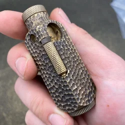 Vintage Handmade Brass Trench Lighter, Briquet Lighter 3 Sides Fire Ignition Smoking Tool men's gifts