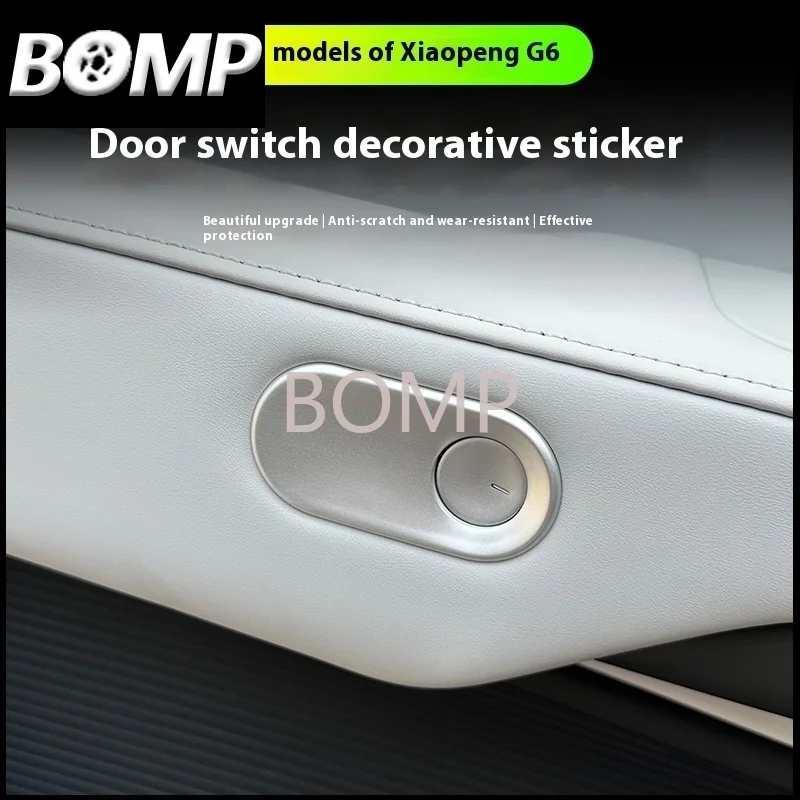 BOMP Fit for Xpeng G6 2023 2024 2025 Xiaopeng G6 Door Switch Sticker Button Decoration Modified Interior Accessory for Car