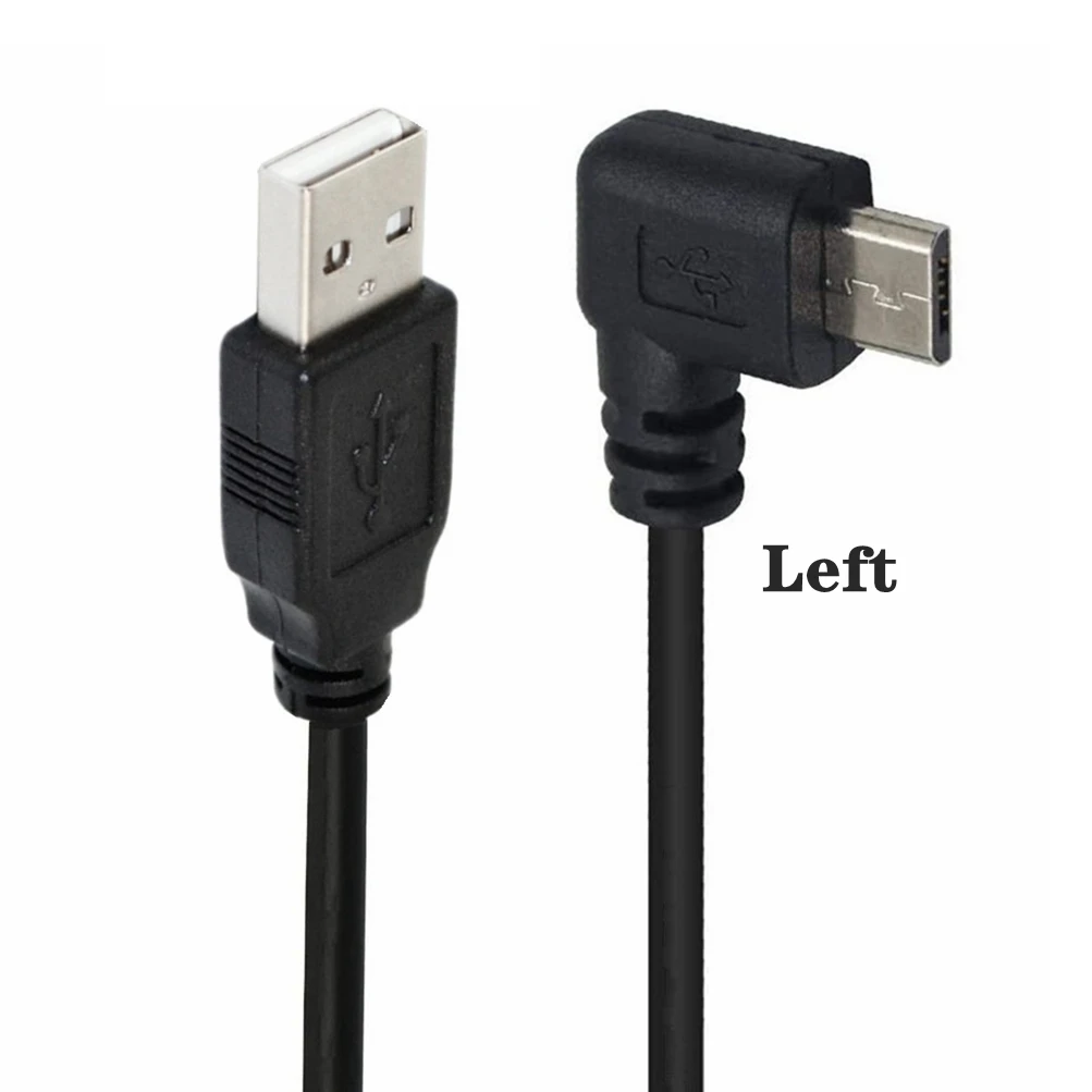 Up Down Left Right Angled 90 Degree USB Micro USB Male to USB male Data Fast charging connector Cable 25cm 50cm for Tablet 1m