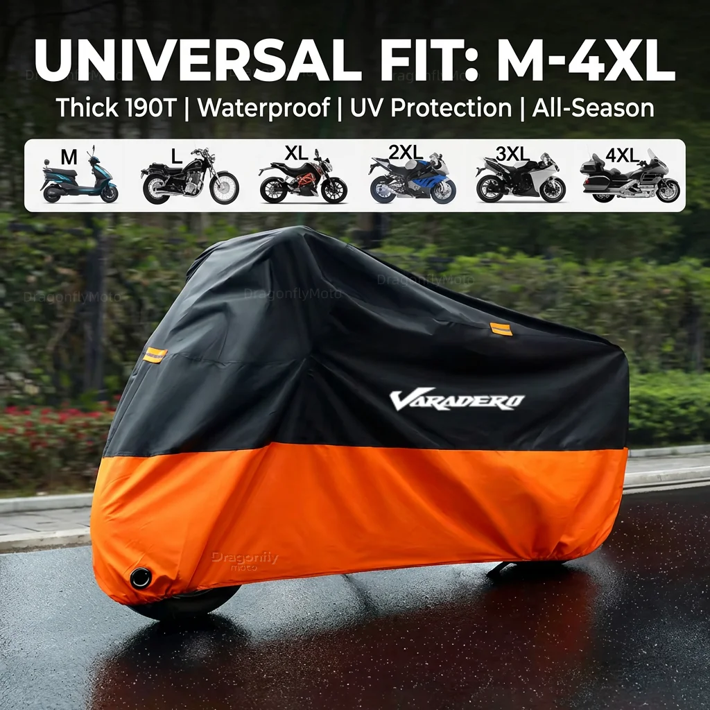 

For Honda Varadero XL1000 XL 1000 125 V XL1000V XL125V XL125 Motorcycle Cover Thick 210D Waterproof Outdoor Uv Protective Dust