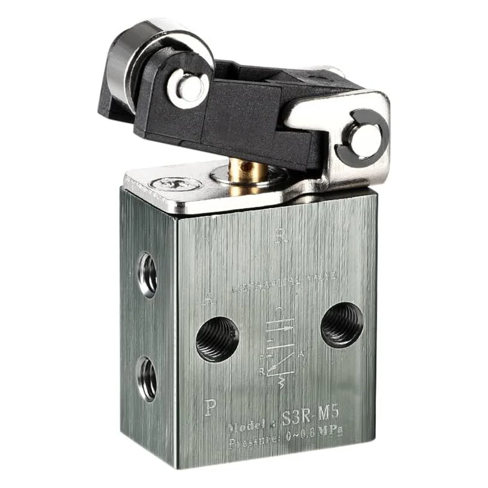 

2 Position 3-Way Pneumatic Mechanical Valve S3R-M5 Roller Type Mechanical Valve Pneumatic Switching Valve M5 Thread