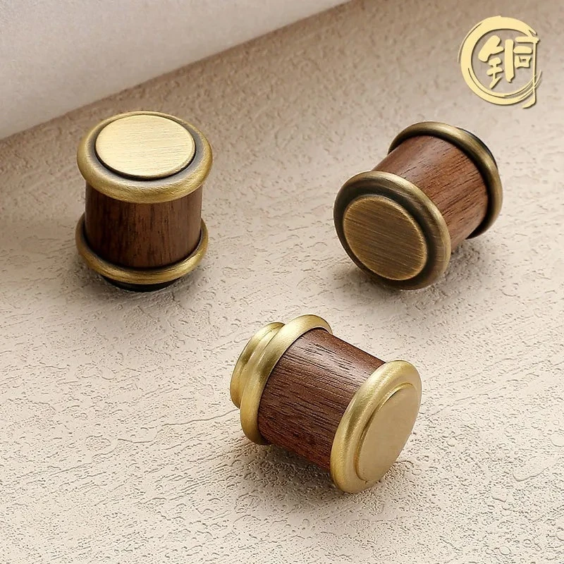 French Bronze Brass Drawer Handle High Grade Walnut Cabinet Wardrobe Shoe Cabinet Small Single Hole Cabinet Door Handle
