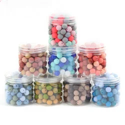 50Pcs Round Silicone Beads 12mm Silicone Spacer Beads DIY Pacifier Chain Necklace Accessories For Pen Keychain Jewelry Making