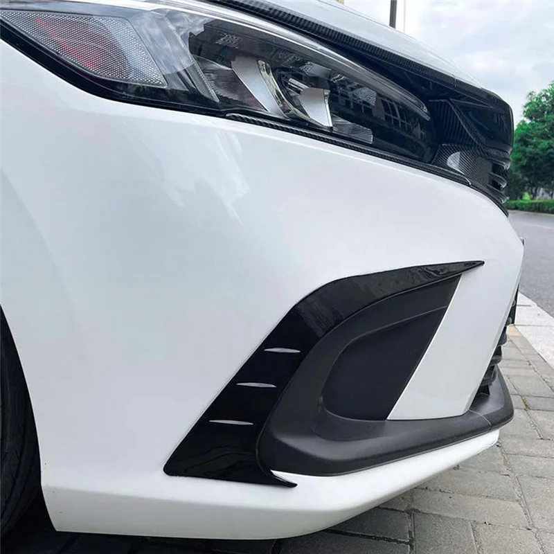 

Car Front Bumper Splitter Spoiler Fog Light Canard Parts For Honda Civic 11Th Generation 2021+ Carbon Fiber Pattern-A61E