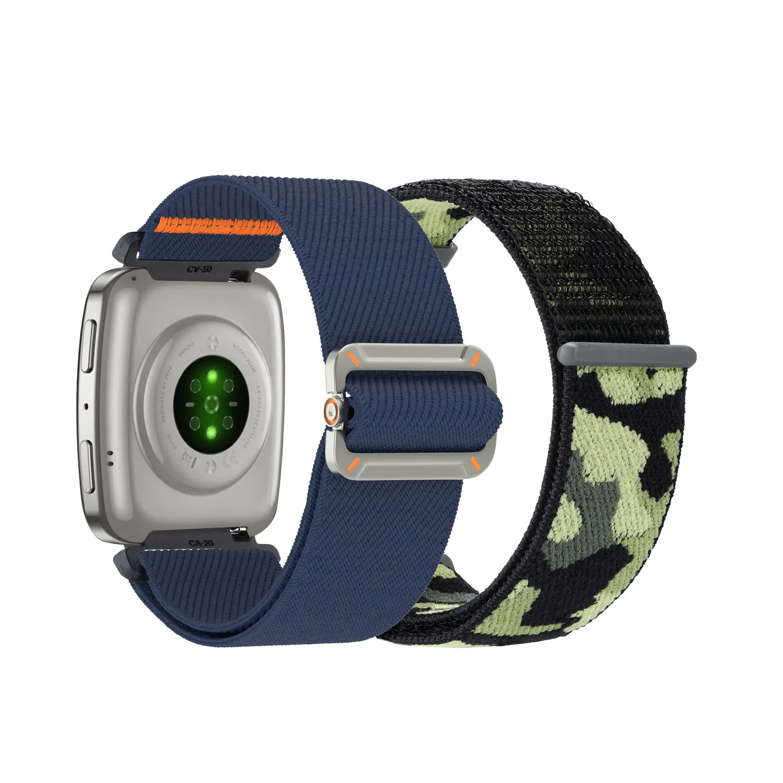 

2pcs Nylon Bands for Amazfit Active 2 Square/Active 2S Band, Elastic Nylon Sports Strap