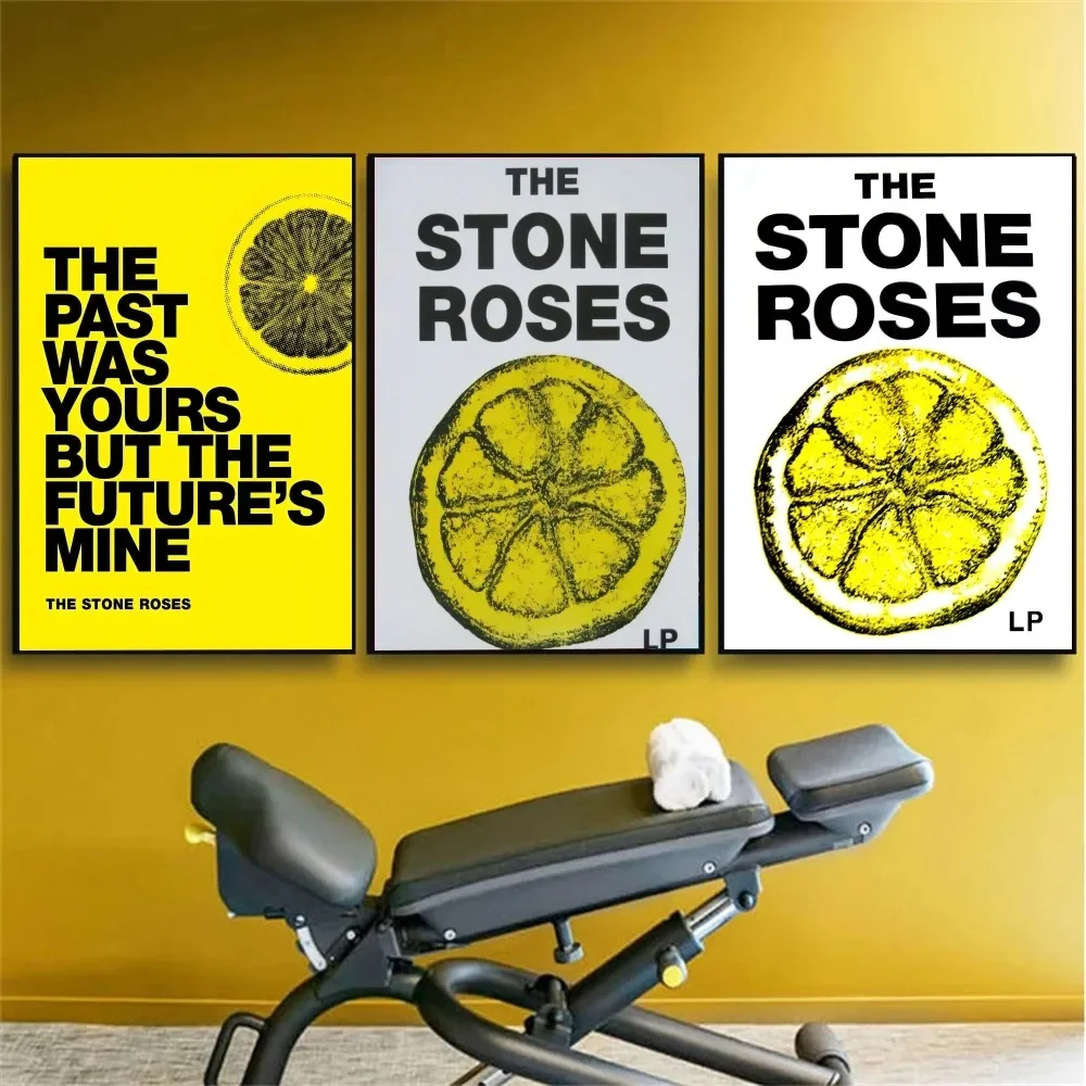 (2D Canvas Painting)  The Stone Roses Vintage Poster Unframed Kraft Paper Wall Art Decor for Bedroom Study Prints Stickers