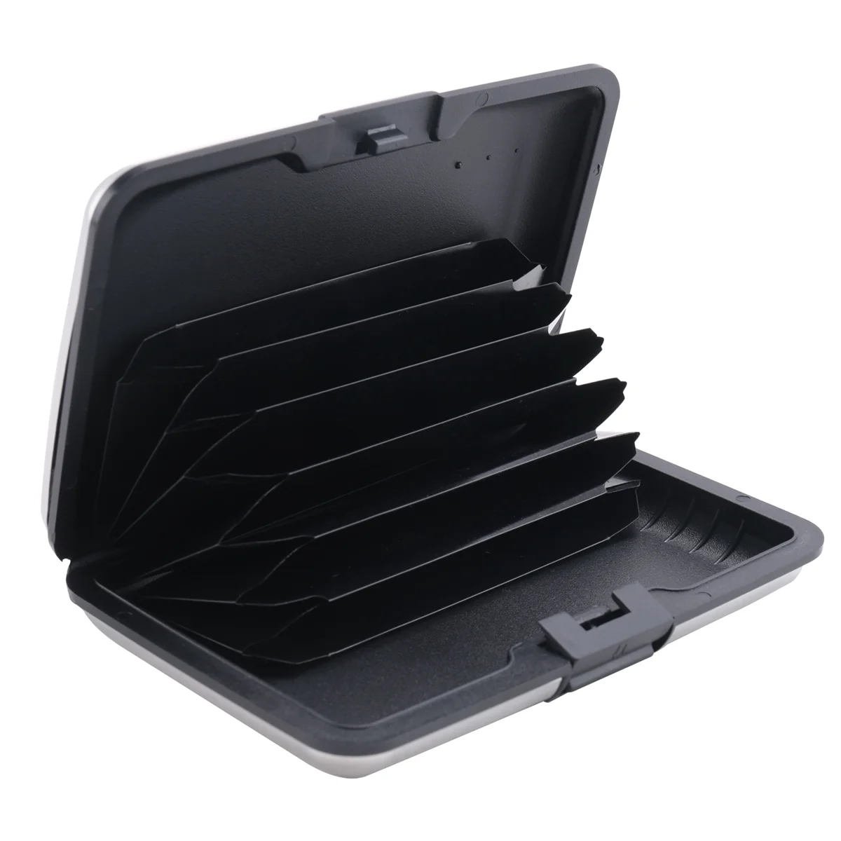 محفظة معدنية بحامل بطاقات الائتمان من الألومنيوم من ABQR، مقاس واحد باللون الفضي #2