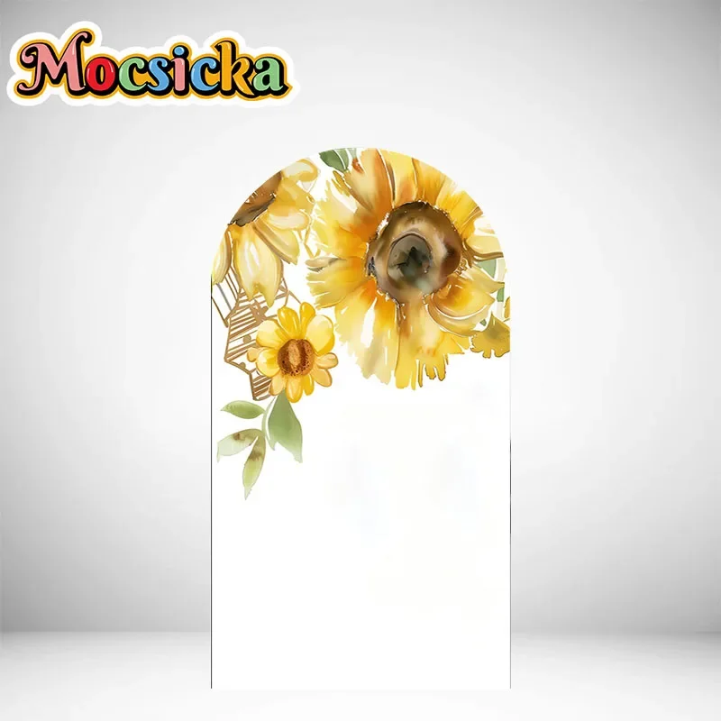 Mocsicka غطاء قوس على الوجهين التصوير خلفية لطيف ليتل النحل خلفية ديكورا الوليد حفلة عيد ميلاد استحمام الطفل الدعائم