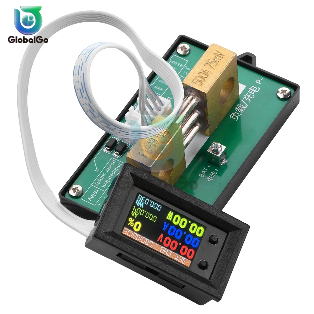 9 in 1 DC 7-200V 20-500A Digital Display DC Power Supply Voltmeter Ammeter Battery Capacity Tester Battery Fuel Gauge Meter