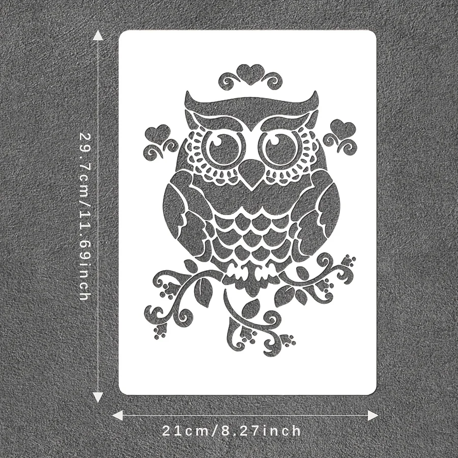 1 قطعة-استنسل البومة الرائع |   لوحة يدوية/جدار/قماش/أثاث يدوية الصنع |   قابلة لإعادة الاستخدام والإبداعية