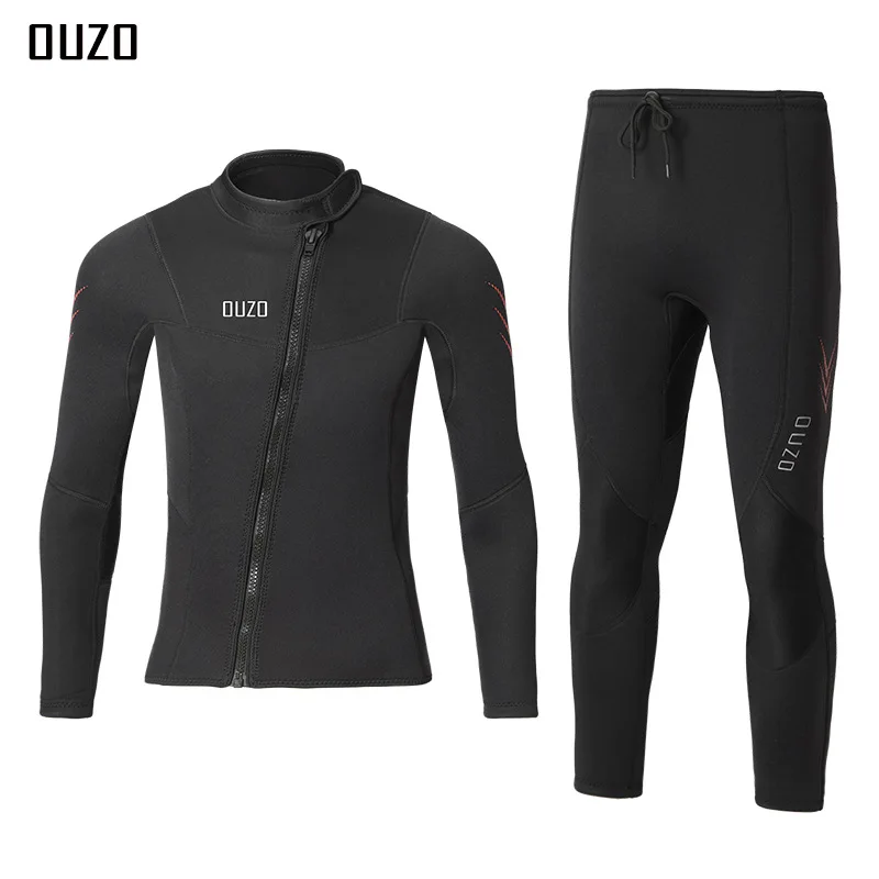 3mm OUZO Diving Suit Men Women Split Wetsuit Thermal Top Pants Snorkeling Surfing Winter Swimwear