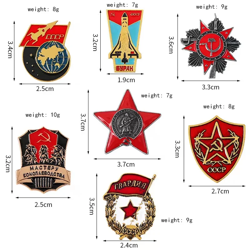 Pin Club |  Red Star Flag Brooches Cold War Custom Metal Lapel Badges Historical Memory Soviet Union Backpack Accessories Gifts